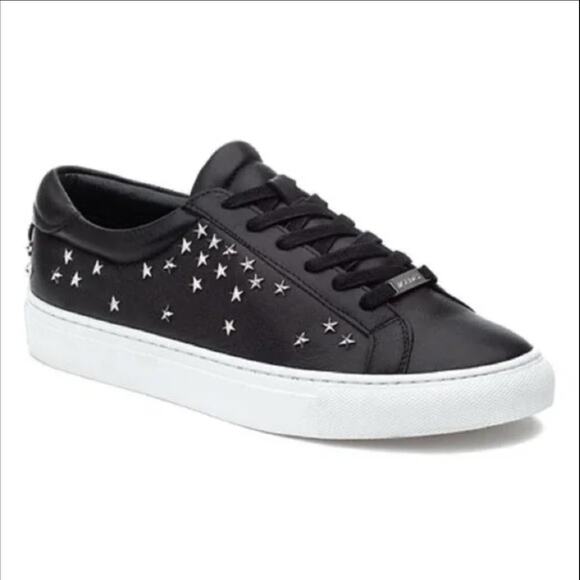 J/SLIDES Liberty Embellished Leather Sneakers black size 7 - Picture 1 of 7